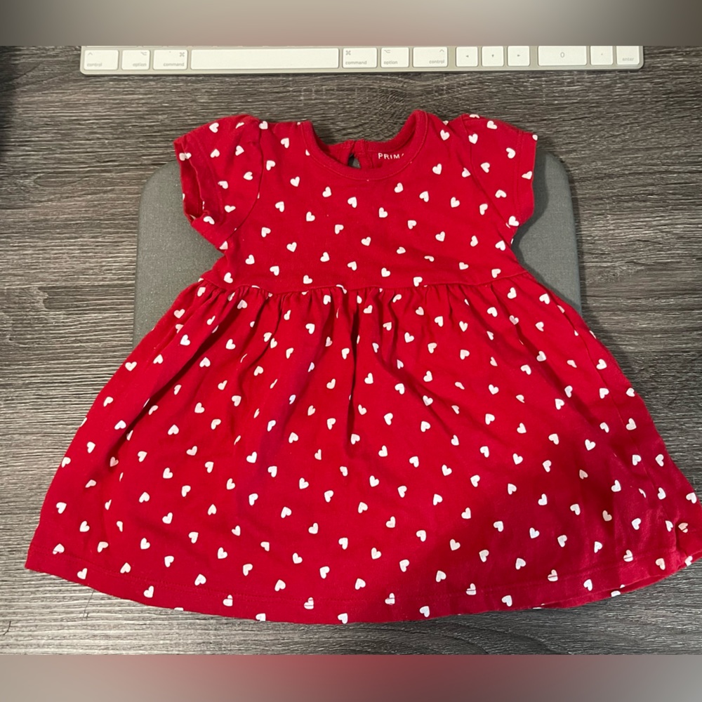 Beautiful red and white heart toddler girl dress